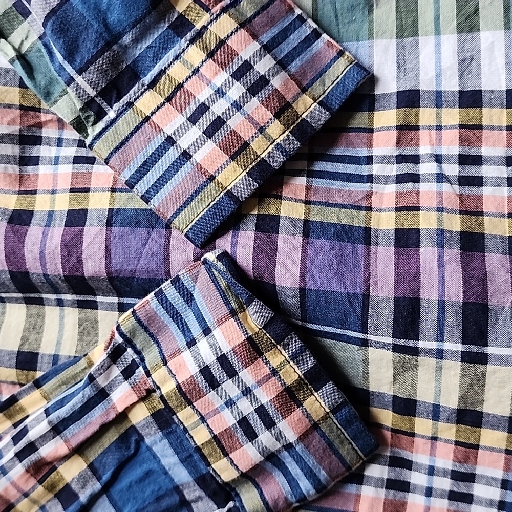 Janie & Jack long sleeve button down plaid shirt size 5 - Picture 6 of 8